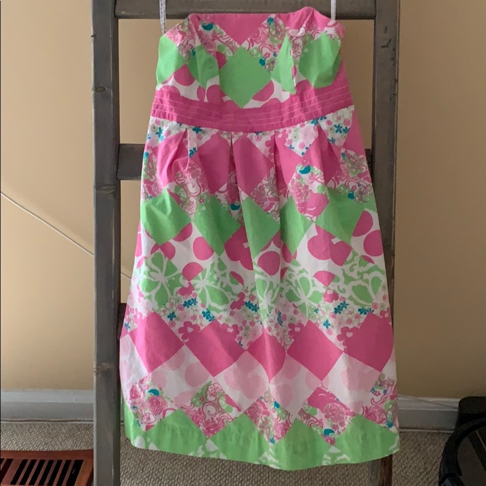 Vintage Lilly Pulitzer strapless dress